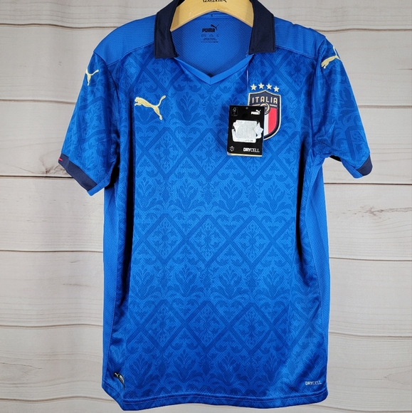 Puma Italy 2020/21 Home Youth Size Large Jersey 756446-01 #B54
